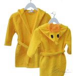 Жълт детски халат за баня Патенце